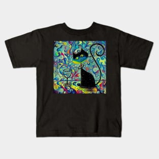 Surreal Curious Cat Kids T-Shirt